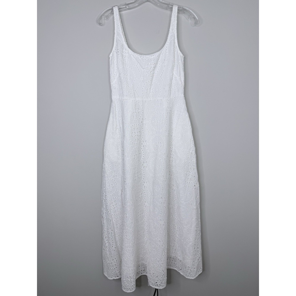 The White Company - White Eyelet Cotton Sundress Midi Maxi Size US 2